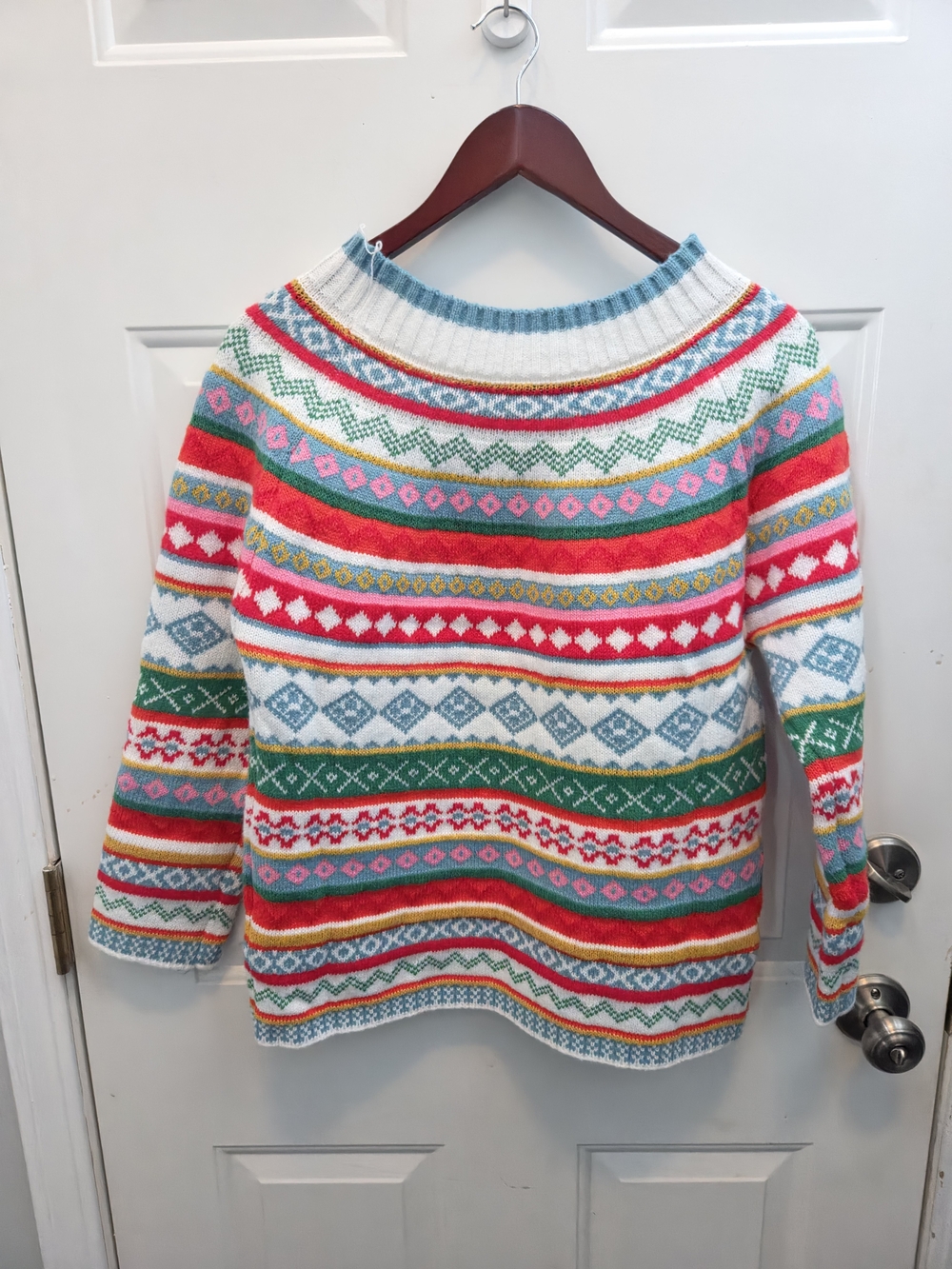 Multicolor Fair Isle Crewneck Sweater - Women